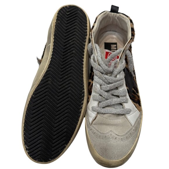 Golden Goose black/brown animal print pony hair ankle sneaker size 9/39 - Picture 4 of 5